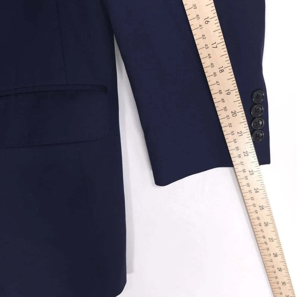 COPPLEY 1883‎ LORO PIANA S130s Wool Suit 44W 34X29 Navy Canada Made Italy Woven